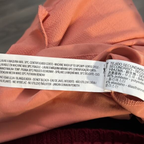 Zara Coral Batwing Sleeve Blouse Size Small - Picture 6 of 7